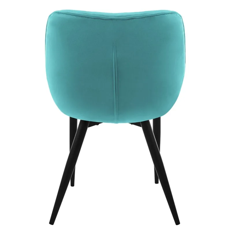 Esszimmerstuhl 2er Set Große Rauten Steppung mit Rücken- und Armlehnen Petrol Küchenstuhl mit Microfaser-Samtbezug ML-Design-ECD Germany Online