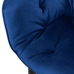 Esszimmerstuhl 2er Set Große Rauten Steppung mit Rücken- und Armlehnen Dunkelblau Küchenstuhl mit Microfaser-Samtbezug ML-Design-ECD Germany Online