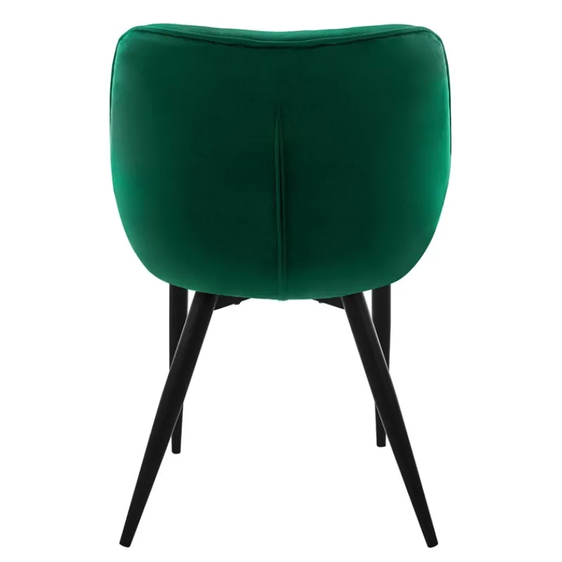 Esszimmerstuhl 2er Set Große Rauten Steppung mit Rücken- und Armlehnen Dunkelgrün Küchenstuhl mit Microfaser-Samtbezug ML-Design-ECD Germany Hot