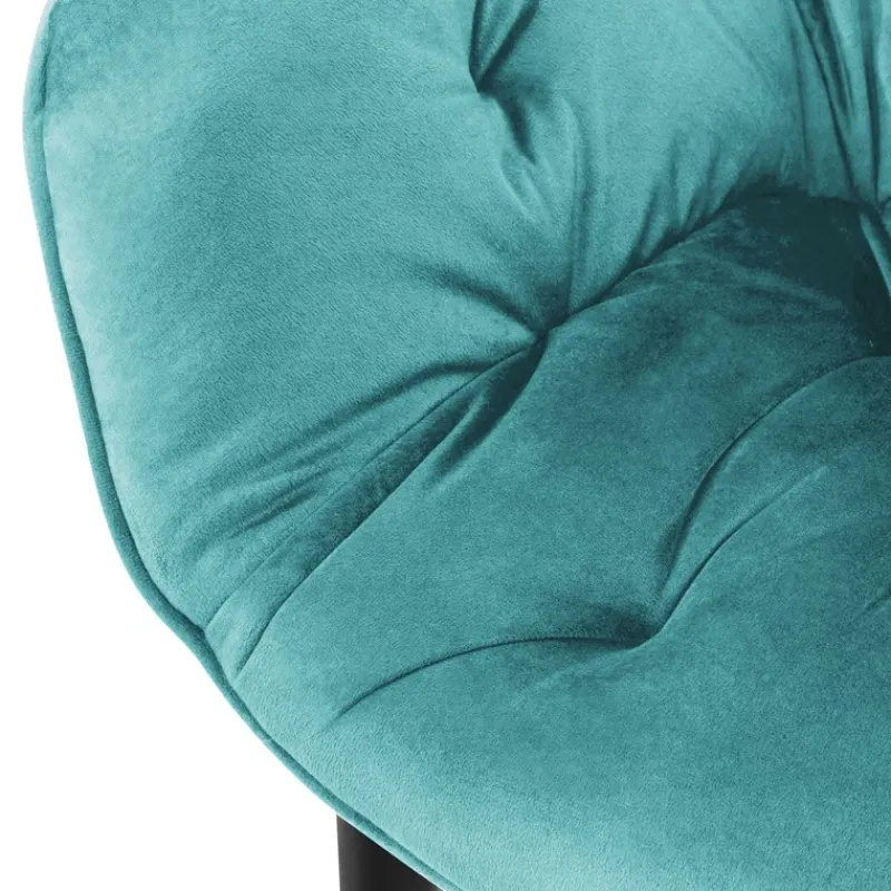 Esszimmerstuhl 4er Set Große Rauten Steppung mit Rücken- und Armlehnen Petrol Küchenstuhl mit Microfaser-Samtbezug ML-Design-ECD Germany Online