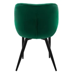 Esszimmerstuhl 6er Set Große Rauten Steppung mit Rücken- und Armlehnen Dunkelgrün Küchenstuhl mit Microfaser-Samtbezug ML-Design-ECD Germany Clearance