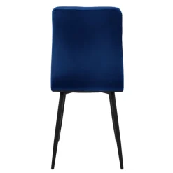 Esszimmerstuhl 4er Set Große Quadrat Steppung Dunkelblau Samtbezug mit Metallbeinen inkl. Montagematerial ML-Design-ECD Germany Sale