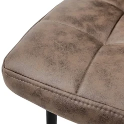 Esszimmerstuhl 4er Set Große Quadrat Steppung Braun Kunstlederbezug mit Metallbeinen inkl. Montagematerial ML-Design-ECD Germany Best