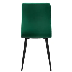 Esszimmerstuhl 4er Set Große Quadrat Steppung Dunkelgrün Samtbezug mit Metallbeinen inkl. Montagematerial ML-Design-ECD Germany