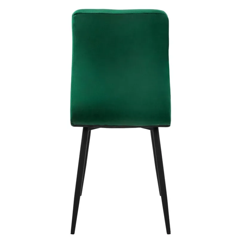 Esszimmerstuhl 4er Set Große Quadrat Steppung Dunkelgrün Samtbezug mit Metallbeinen inkl. Montagematerial ML-Design-ECD Germany