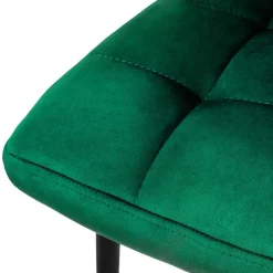 Esszimmerstuhl 4er Set Große Quadrat Steppung Dunkelgrün Samtbezug mit Metallbeinen inkl. Montagematerial ML-Design-ECD Germany