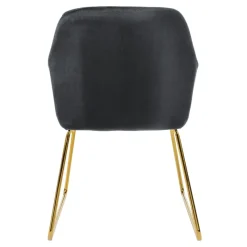 Esszimmerstuhl 2er Set mit Rücken- und Armlehnen Grau Küchenstuhl mit Microfaser-Samtbezug & goldenen Metallbeinen ML-Design-ECD Germany Sale