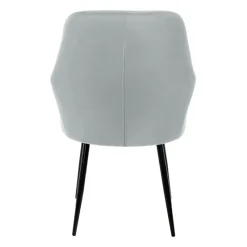 Esszimmerstuhl 4er Set mit Rücken- und Armlehnen Grau/Rosa Küchenstuhl mit Microfaser-Samtbezug-ECD Germany Clearance