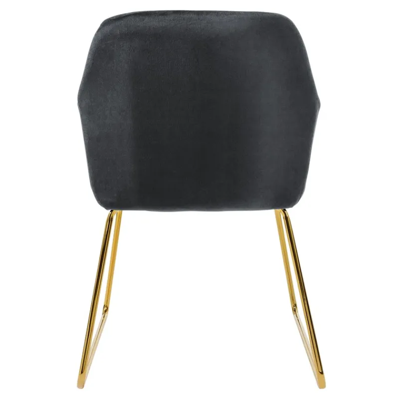 Esszimmerstuhl 6er Set mit Rücken- und Armlehnen Grau Küchenstuhl mit Microfaser-Samtbezug ML-Design-ECD Germany Outlet