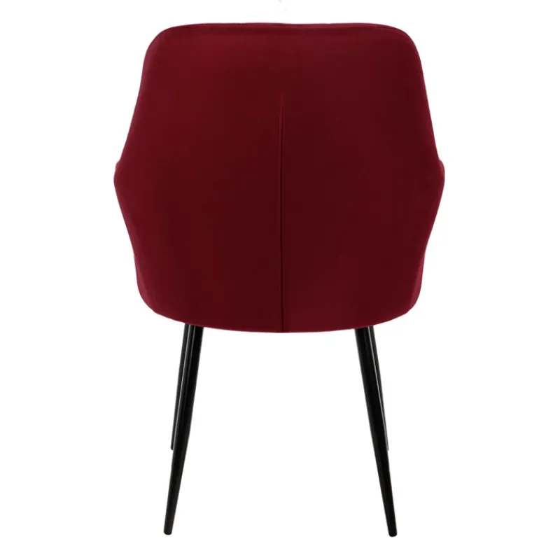 Esszimmerstuhl 2er Set mit Rücken- und Armlehnen Bordeaux Küchenstuhl mit Microfaser-Samtbezug-ECD Germany Best