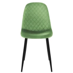 Esszimmerstuhl 4er Set mit Rückenehne Salbei Küchenstuhl mit Microfaser-Samtbezug ML-Design-ECD Germany Best