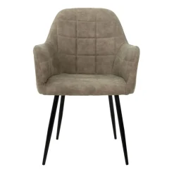 Esszimmerstuhl 6er Set mit Rücken- und Armlehnen Olive Küchenstuhl mit Kunstleder Bezug-ECD Germany Discount