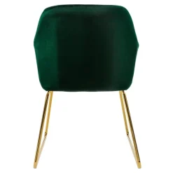 Esszimmerstuhl 2er Set mit Rücken- und Armlehnen Grün Küchenstuhl mit Microfaser-Samtbezug ML-Design-ECD Germany Clearance