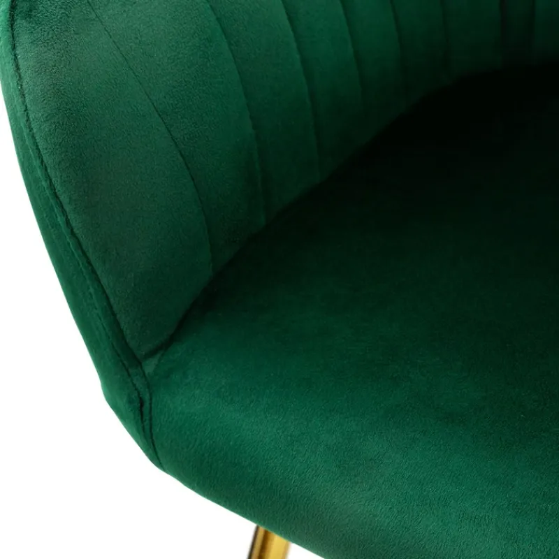 Esszimmerstuhl 2er Set mit Rücken- und Armlehnen Grün Küchenstuhl mit Microfaser-Samtbezug ML-Design-ECD Germany Clearance