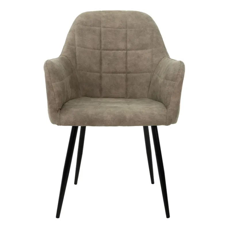 Esszimmerstuhl 4er Set mit Rücken- und Armlehnen Olive Küchenstuhl mit Kunstleder Bezug-ECD Germany Sale