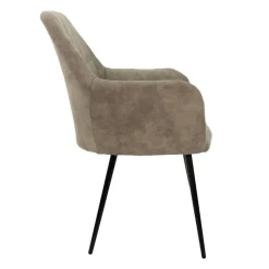 Esszimmerstuhl 4er Set mit Rücken- und Armlehnen Olive Küchenstuhl mit Kunstleder Bezug-ECD Germany Sale