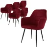 Esszimmerstuhl 6er Set mit Rücken- und Armlehnen Bordeaux Küchenstuhl mit Microfaser-Samtbezug-ECD Germany Sale