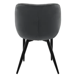 Esszimmerstuhl 6er Set mit Rücken- und Armlehnen Anthrazit Küchenstuhl mit Microfaser-Samtbezug ML-Design-ECD Germany Hot