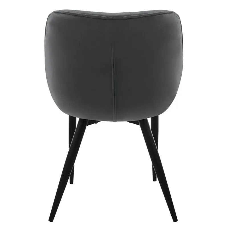 Esszimmerstuhl 6er Set mit Rücken- und Armlehnen Anthrazit Küchenstuhl mit Microfaser-Samtbezug ML-Design-ECD Germany Hot