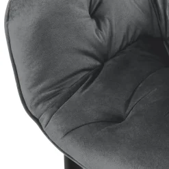 Esszimmerstuhl 6er Set mit Rücken- und Armlehnen Anthrazit Küchenstuhl mit Microfaser-Samtbezug ML-Design-ECD Germany Hot