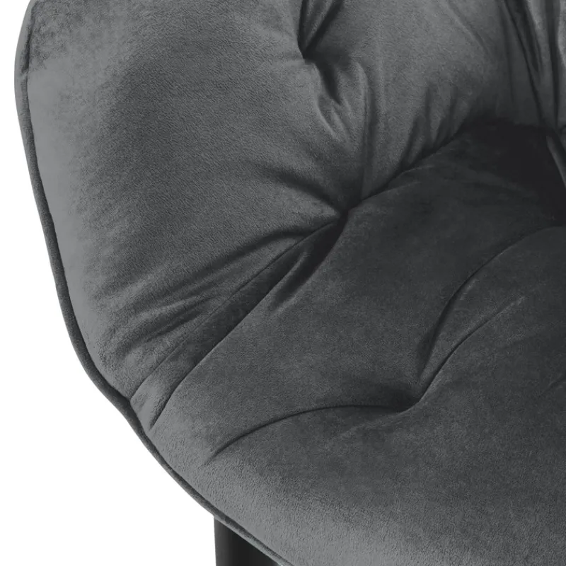 Esszimmerstuhl 6er Set mit Rücken- und Armlehnen Anthrazit Küchenstuhl mit Microfaser-Samtbezug ML-Design-ECD Germany Hot