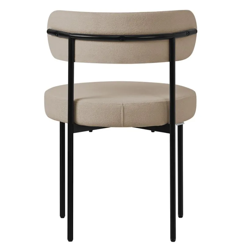 Esszimmerstuhl 4er Set mit Teddystoff mit Rückenlehne Braun Küchenstuhl ML-Design-ECD Germany Hot