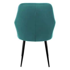 Esszimmerstuhl 6er Set mit Rücken- und Armlehnen Petrol Küchenstuhl mit Microfaser-Samtbezug ML-Design-ECD Germany Hot