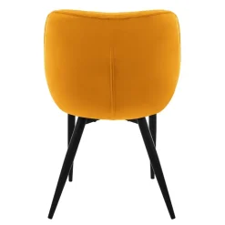 Esszimmerstuhl 6er Set mit Rücken- und Armlehnen Senfgelb Küchenstuhl mit Microfaser-Samtbezug ML-Design-ECD Germany Clearance