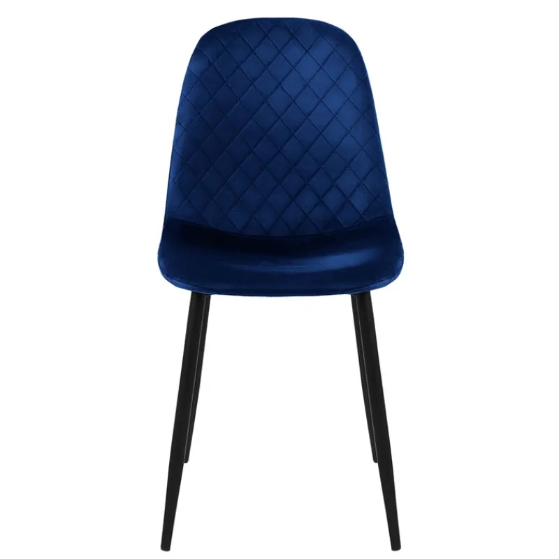 Esszimmerstuhl 4er Set mit Rückenlehne Dunkelblau Küchenstuhl mit Microfaser-Samtbezug ML-Design-ECD Germany Outlet