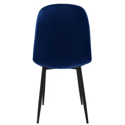 Esszimmerstuhl 4er Set mit Rückenlehne Dunkelblau Küchenstuhl mit Microfaser-Samtbezug ML-Design-ECD Germany Outlet