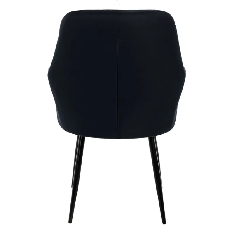 Esszimmerstuhl 6er Set mit Rücken- und Armlehnen Schwarz Küchenstuhl mit Microfaser-Samtbezug-ECD Germany Hot