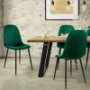 Esszimmerstuhl 4er Set mit Rückenlehne Dunkelgrün Küchenstuhl mit Microfaser-Samtbezug ML-Design-ECD Germany New