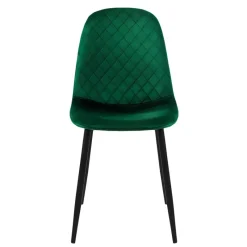 Esszimmerstuhl 4er Set mit Rückenlehne Dunkelgrün Küchenstuhl mit Microfaser-Samtbezug ML-Design-ECD Germany New