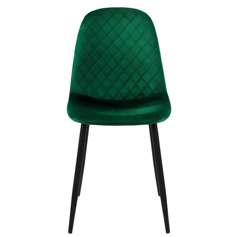 Esszimmerstuhl 4er Set mit Rückenlehne Dunkelgrün Küchenstuhl mit Microfaser-Samtbezug ML-Design-ECD Germany New