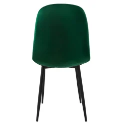 Esszimmerstuhl 4er Set mit Rückenlehne Dunkelgrün Küchenstuhl mit Microfaser-Samtbezug ML-Design-ECD Germany New