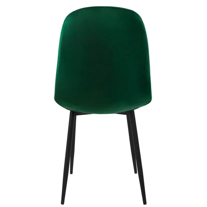 Esszimmerstuhl 4er Set mit Rückenlehne Dunkelgrün Küchenstuhl mit Microfaser-Samtbezug ML-Design-ECD Germany New