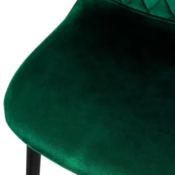 Esszimmerstuhl 4er Set mit Rückenlehne Dunkelgrün Küchenstuhl mit Microfaser-Samtbezug ML-Design-ECD Germany New