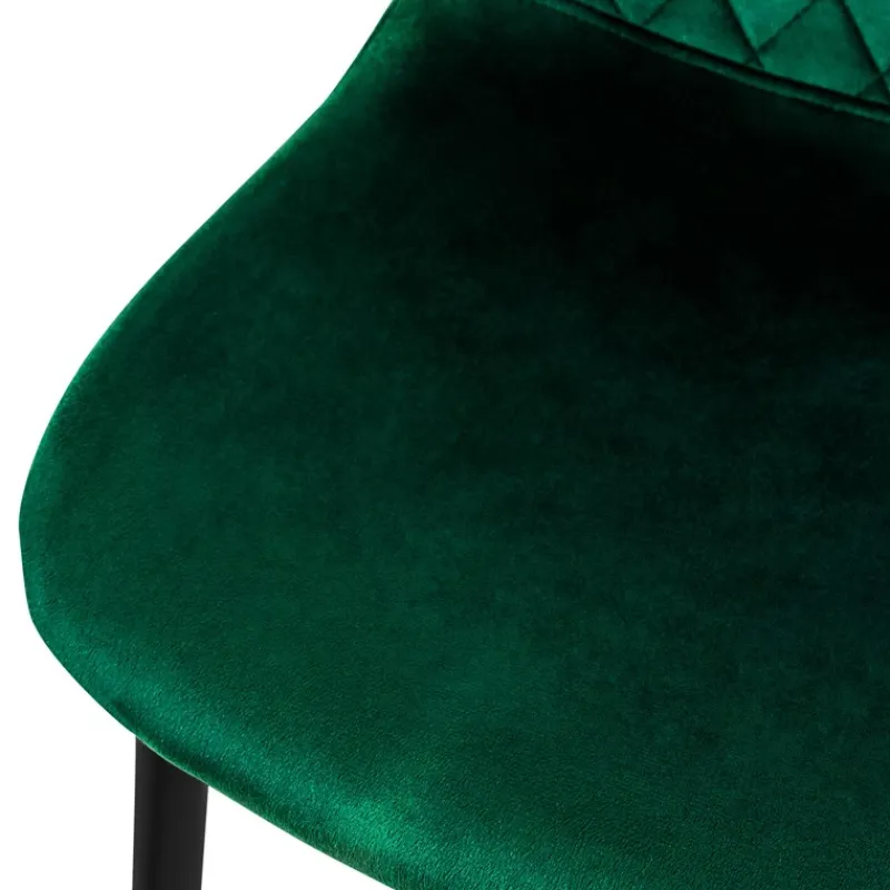 Esszimmerstuhl 4er Set mit Rückenlehne Dunkelgrün Küchenstuhl mit Microfaser-Samtbezug ML-Design-ECD Germany New