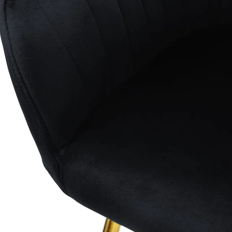 Esszimmerstuhl 6er Set mit Rücken- und Armlehnen Schwarz Küchenstuhl mit Microfaser-Samtbezug ML-Design-ECD Germany Clearance