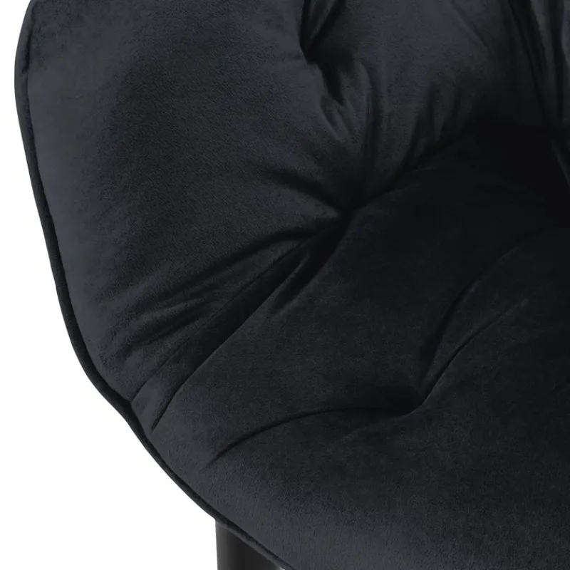 Esszimmerstuhl 6er Set mit Rücken- und Armlehnen Schwarz Küchenstuhl mit Microfaser-Samtbezug ML-Design-ECD Germany