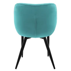 Esszimmerstuhl 6er Set mit Rücken- und Armlehnen Petrol Küchenstuhl mit Microfaser-Samtbezug ML-Design-ECD Germany