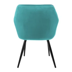 Esszimmerstuhl 6er Set mit Rücken- und Armlehnen Petrol Küchenstuhl mit Microfaser-Samtbezug ML-Design-ECD Germany Sale