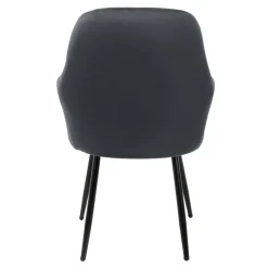 Esszimmerstuhl 2er Set mit Rücken- und Armlehnen Grau Küchenstuhl mit Microfaser-Samtbezug ML-Design-ECD Germany Discount