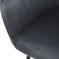 Esszimmerstuhl 2er Set mit Rücken- und Armlehnen Grau Küchenstuhl mit Microfaser-Samtbezug ML-Design-ECD Germany Discount