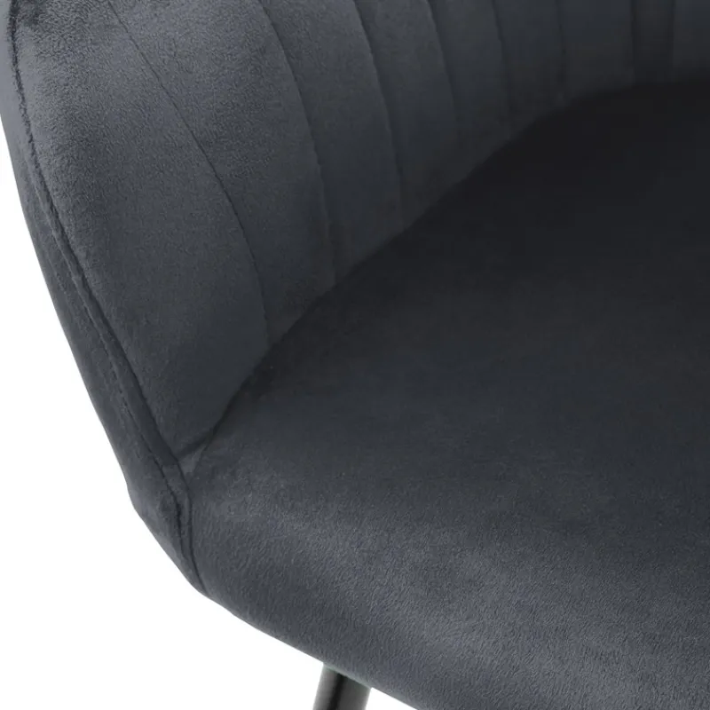 Esszimmerstuhl 2er Set mit Rücken- und Armlehnen Grau Küchenstuhl mit Microfaser-Samtbezug ML-Design-ECD Germany Discount