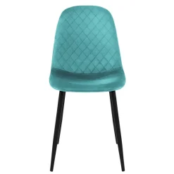 Esszimmerstuhl 4er Set mit Rückenehne Petrol Küchenstuhl mit Microfaser-Samtbezug ML-Design-ECD Germany Clearance