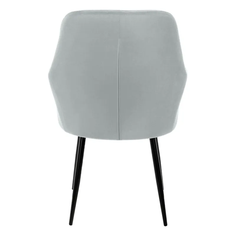 Esszimmerstuhl 2er Set mit Rücken- und Armlehnen Grau Küchenstuhl mit Microfaser-Samtbezug-ECD Germany Online