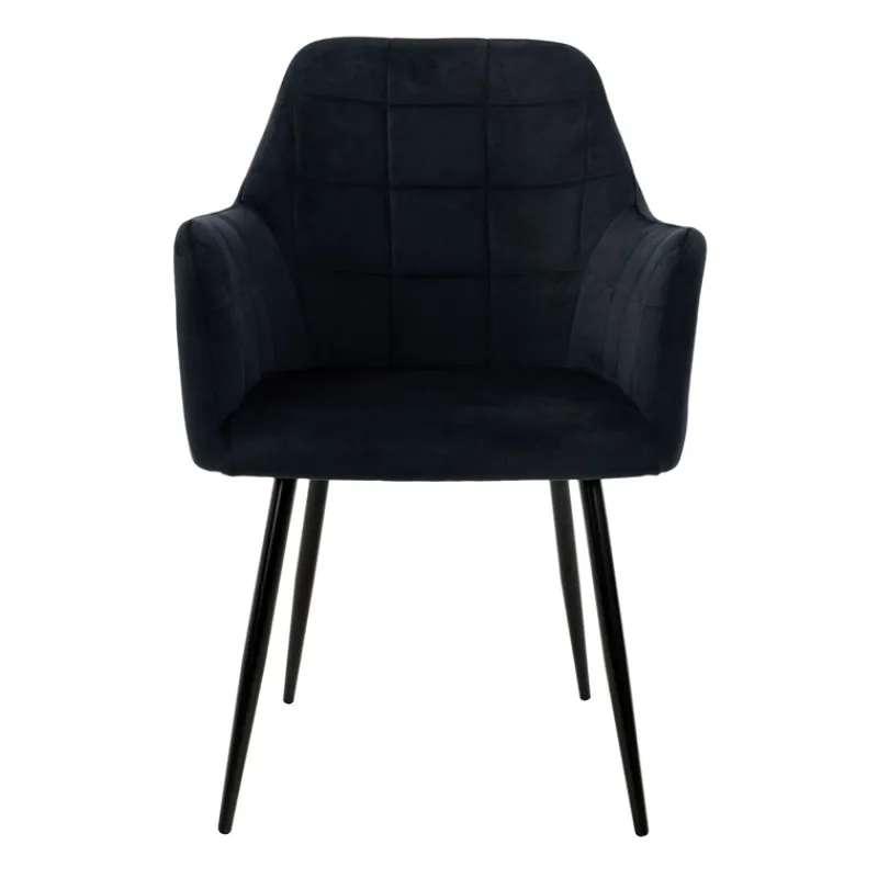 Esszimmerstuhl 8er Set mit Rücken- und Armlehnen Bordeaux/Schwarz Küchenstuhl mit Microfaser-Samtbezug-ECD Germany Outlet