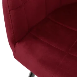 Esszimmerstuhl 8er Set mit Rücken- und Armlehnen Bordeaux/Schwarz Küchenstuhl mit Microfaser-Samtbezug-ECD Germany Outlet