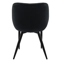 Esszimmerstuhl 2er Set mit Rücken- und Armlehnen Schwarz Küchenstuhl mit Microfaser-Samtbezug ML-Design-ECD Germany Clearance